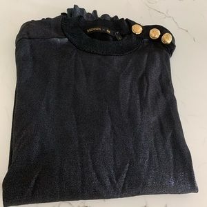 Balmain/ H&M metallic blue sweater- size 6